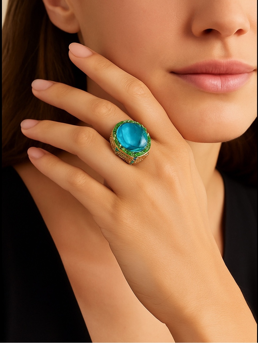 Kurt Geiger London XL Oval Statement Cocktail Ring New